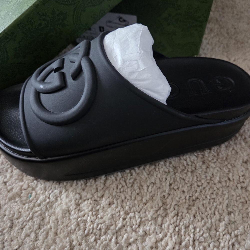Gucci Black Slide Sandals